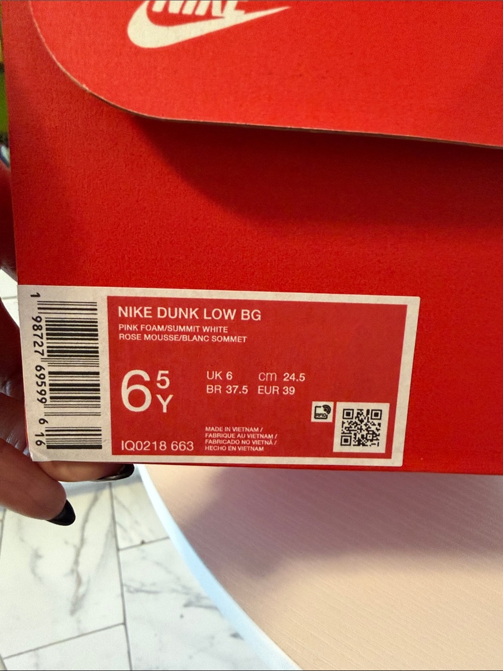 Nike Dunks Kids Pink and Red Low-Top Sneakers - Picture 12 of 15
